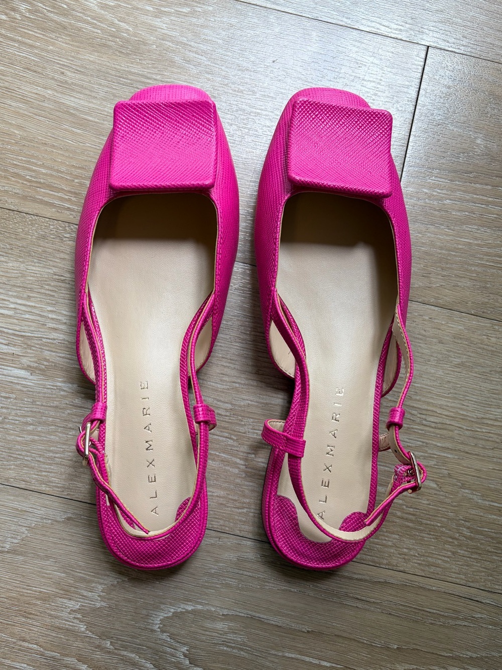 Alex Marie Micah Textured Leather Slingback Flats in Color Barb Pink - Picture 5 of 9